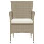 Preview: 3-tlg. Garten-Essgruppe Poly Rattan Beige