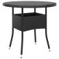 Preview: 3-tlg. Garten-Essgruppe Poly Rattan Schwarz