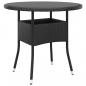 Preview: 3-tlg. Garten-Essgruppe Poly Rattan Schwarz