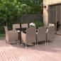 Preview: ARDEBO.de - 9-tlg. Garten-Essgruppe mit Auflagen Poly Rattan und Glas
