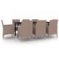 Preview: 9-tlg. Garten-Essgruppe mit Auflagen Poly Rattan und Glas