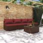 Preview: ARDEBO.de - 5-tlg. Garten-Lounge-Set mit Kissen Poly Rattan Braun