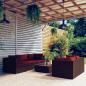 Preview: ARDEBO.de - 6-tlg. Garten-Lounge-Set mit Auflagen Poly Rattan Braun