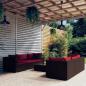 Preview: ARDEBO.de - 7-tlg. Garten-Lounge-Set mit Kissen Poly Rattan Braun