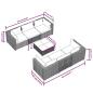 Preview: 7-tlg. Garten-Lounge-Set mit Kissen Poly Rattan Braun