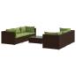 Preview: 7-tlg. Garten-Lounge-Set mit Kissen Poly Rattan Braun