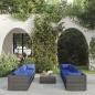 Preview: ARDEBO.de - 9-tlg. Garten-Lounge-Set mit Kissen Poly Rattan Grau