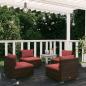 Preview: ARDEBO.de - 4-tlg. Garten-Lounge-Set mit Auflagen Poly Rattan Braun