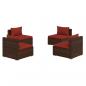 Preview: 4-tlg. Garten-Lounge-Set mit Auflagen Poly Rattan Braun