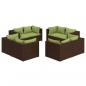 Preview: 8-tlg. Garten-Lounge-Set mit Kissen Poly Rattan Braun