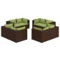 Preview: 8-tlg. Garten-Lounge-Set mit Kissen Poly Rattan Braun