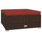 Preview: 4-tlg. Garten-Lounge-Set mit Auflagen Poly Rattan Braun