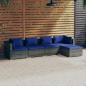 Preview: ARDEBO.de - 5-tlg. Garten-Lounge-Set mit Kissen Poly Rattan Grau