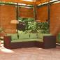 Preview: ARDEBO.de - 4-tlg. Garten-Lounge-Set mit Auflagen Poly Rattan Braun