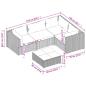 Preview: 5-tlg. Garten-Lounge-Set mit Kissen Poly Rattan Braun