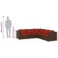 Preview: 5-tlg. Garten-Lounge-Set mit Kissen Poly Rattan Braun
