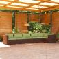 Preview: ARDEBO.de - 6-tlg. Garten-Lounge-Set mit Auflagen Poly Rattan Braun