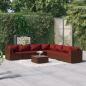 Preview: ARDEBO.de - 8-tlg. Garten-Lounge-Set mit Kissen Poly Rattan Braun