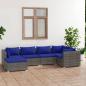 Preview: ARDEBO.de - 6-tlg. Garten-Lounge-Set mit Kissen Poly Rattan Grau