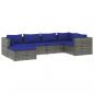 Preview: 6-tlg. Garten-Lounge-Set mit Kissen Poly Rattan Grau