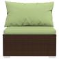 Preview: 7-tlg. Garten-Lounge-Set mit Kissen Poly Rattan Braun