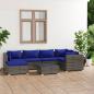 Preview: ARDEBO.de - 7-tlg. Garten-Lounge-Set mit Kissen Poly Rattan Grau