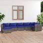Preview: ARDEBO.de - 7-tlg. Garten-Lounge-Set mit Kissen Poly Rattan Grau