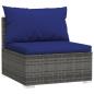 Preview: 7-tlg. Garten-Lounge-Set mit Kissen Poly Rattan Grau