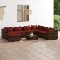 Preview: ARDEBO.de - 8-tlg. Garten-Lounge-Set mit Kissen Poly Rattan Braun