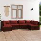 Preview: ARDEBO.de - 6-tlg. Garten-Lounge-Set mit Kissen Poly Rattan Braun