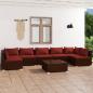 Preview: ARDEBO.de - 8-tlg. Garten-Lounge-Set mit Kissen Poly Rattan Braun