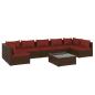 Preview: 8-tlg. Garten-Lounge-Set mit Kissen Poly Rattan Braun