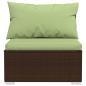 Preview: 7-tlg. Garten-Lounge-Set mit Kissen Poly Rattan Braun