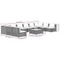 Preview: 11-tlg. Garten-Lounge-Set mit Kissen Poly Rattan Braun