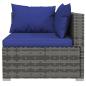 Preview: 10-tlg. Garten-Lounge-Set mit Kissen Grau Poly Rattan