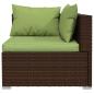 Preview: 11-tlg. Garten-Lounge-Set mit Kissen Braun Poly Rattan