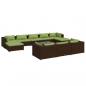 Preview: 11-tlg. Garten-Lounge-Set mit Kissen Braun Poly Rattan