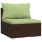 Preview: 11-tlg. Garten-Lounge-Set mit Kissen Braun Poly Rattan