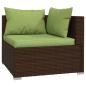 Preview: 11-tlg. Garten-Lounge-Set mit Kissen Braun Poly Rattan