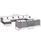 Preview: 11-tlg. Garten-Lounge-Set mit Kissen Braun Poly Rattan