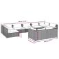 Preview: 9-tlg. Garten-Lounge-Set mit Kissen Grau Poly Rattan
