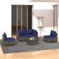 Preview: ARDEBO.de - 5-tlg. Garten-Lounge-Set mit Kissen Poly Rattan Grau