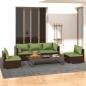 Preview: ARDEBO.de - 5-tlg. Garten-Lounge-Set mit Kissen Poly Rattan Braun