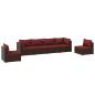 Preview: 6-tlg. Garten-Lounge-Set mit Kissen Poly Rattan Braun