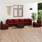 Preview: ARDEBO.de - 7-tlg. Garten-Lounge-Set mit Kissen Poly Rattan Braun