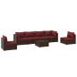 Preview: 7-tlg. Garten-Lounge-Set mit Kissen Poly Rattan Braun
