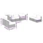 Preview: 7-tlg. Garten-Lounge-Set mit Kissen Poly Rattan Braun