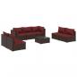 Preview: 8-tlg. Garten-Lounge-Set mit Kissen Poly Rattan Braun