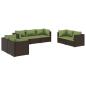 Preview: 7-tlg. Garten-Lounge-Set mit Kissen Poly Rattan Braun