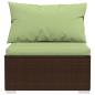 Preview: 7-tlg. Garten-Lounge-Set mit Kissen Poly Rattan Braun